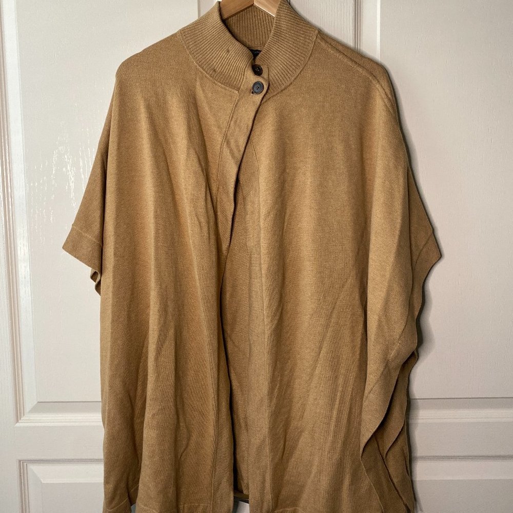 Banana Republic Camel Brown Poncho Sweater Open Front NWT